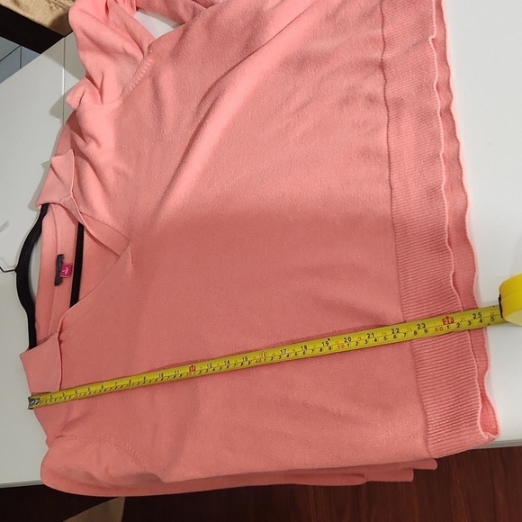 Vince Camuto Womens Sweater Size L Peach Longsleeve Pull Over V Neck Polo - Picture 5 of 12